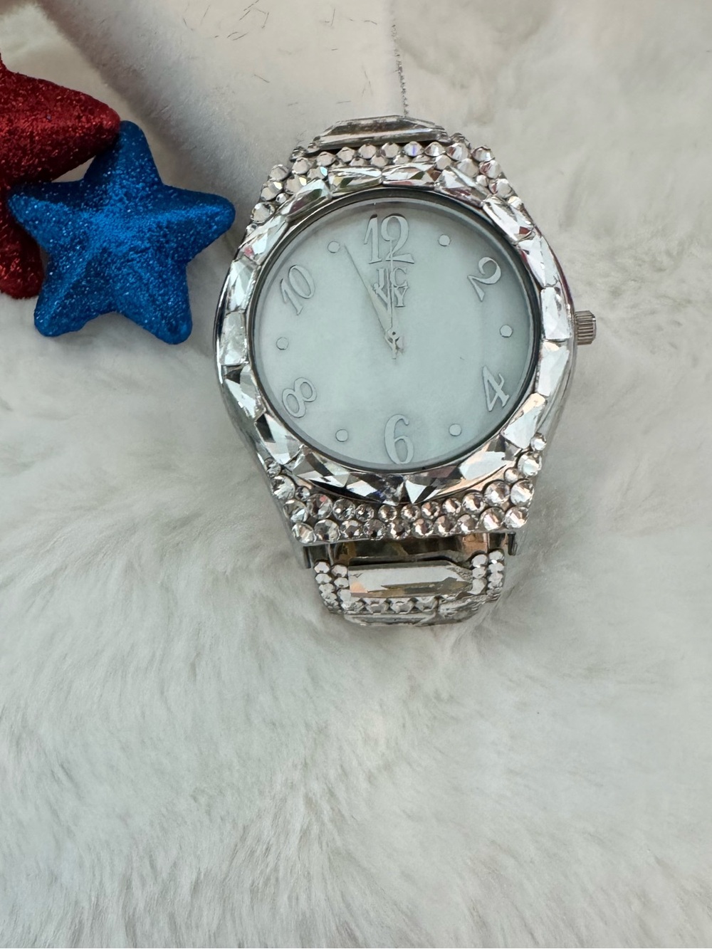 JIMMY CRYSTAL NY Silver Crystal Accent Women's Watch -
